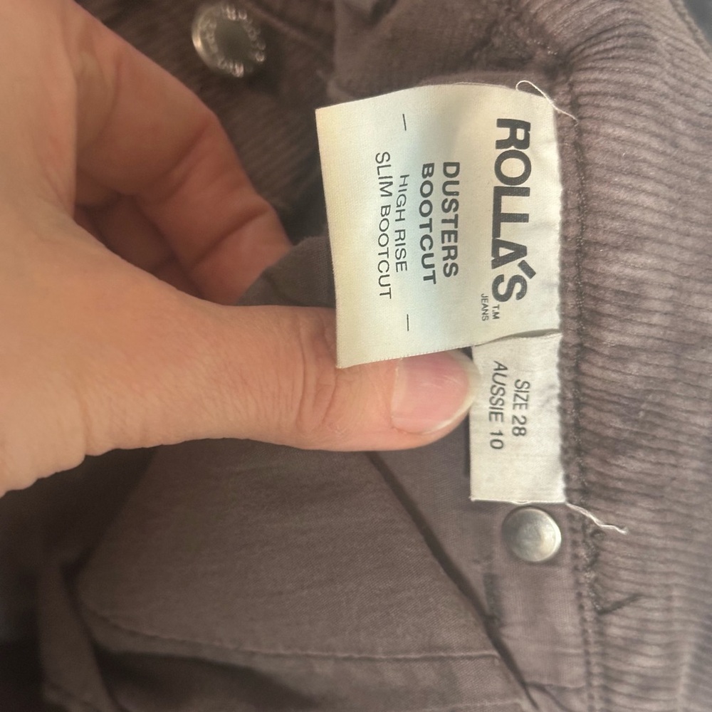 ROLLA'S Dark Brown Corduroy Dusters High Rise Boot Cut Pants - Picture 8 of 8